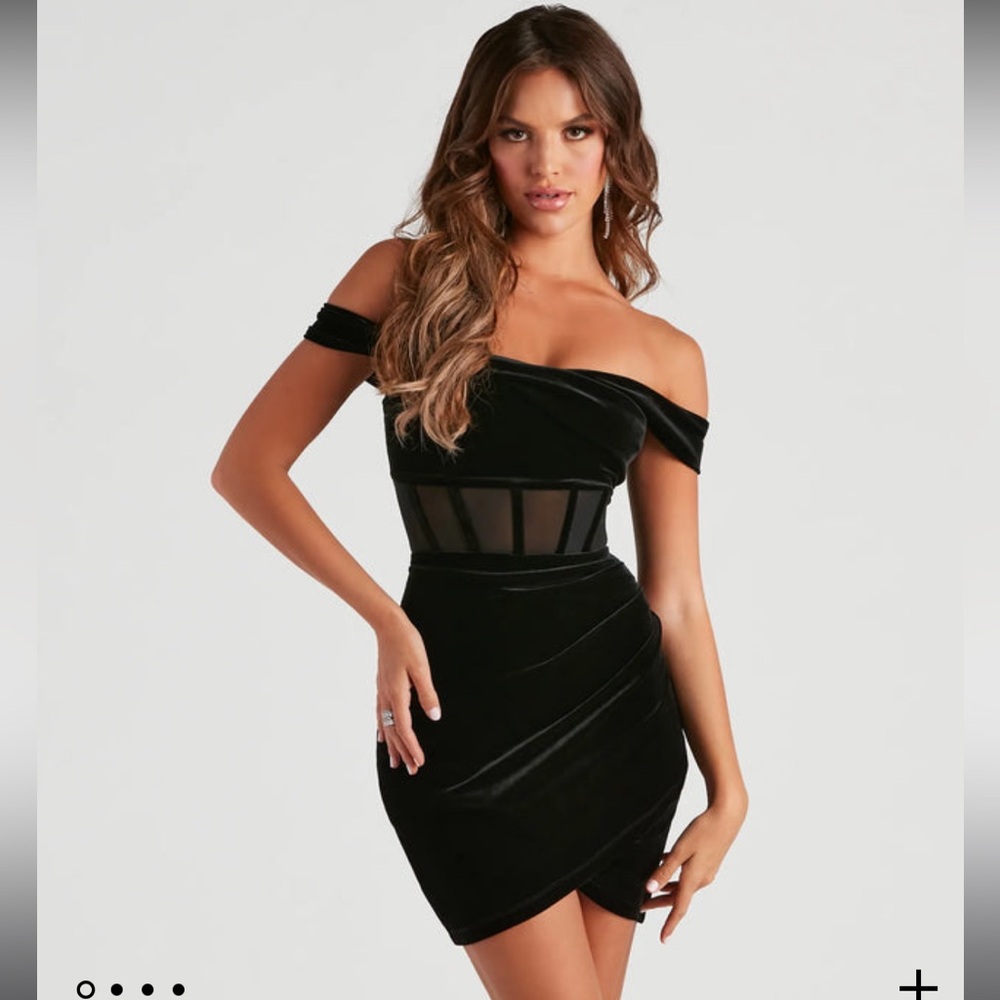 Black off the shoulder dress